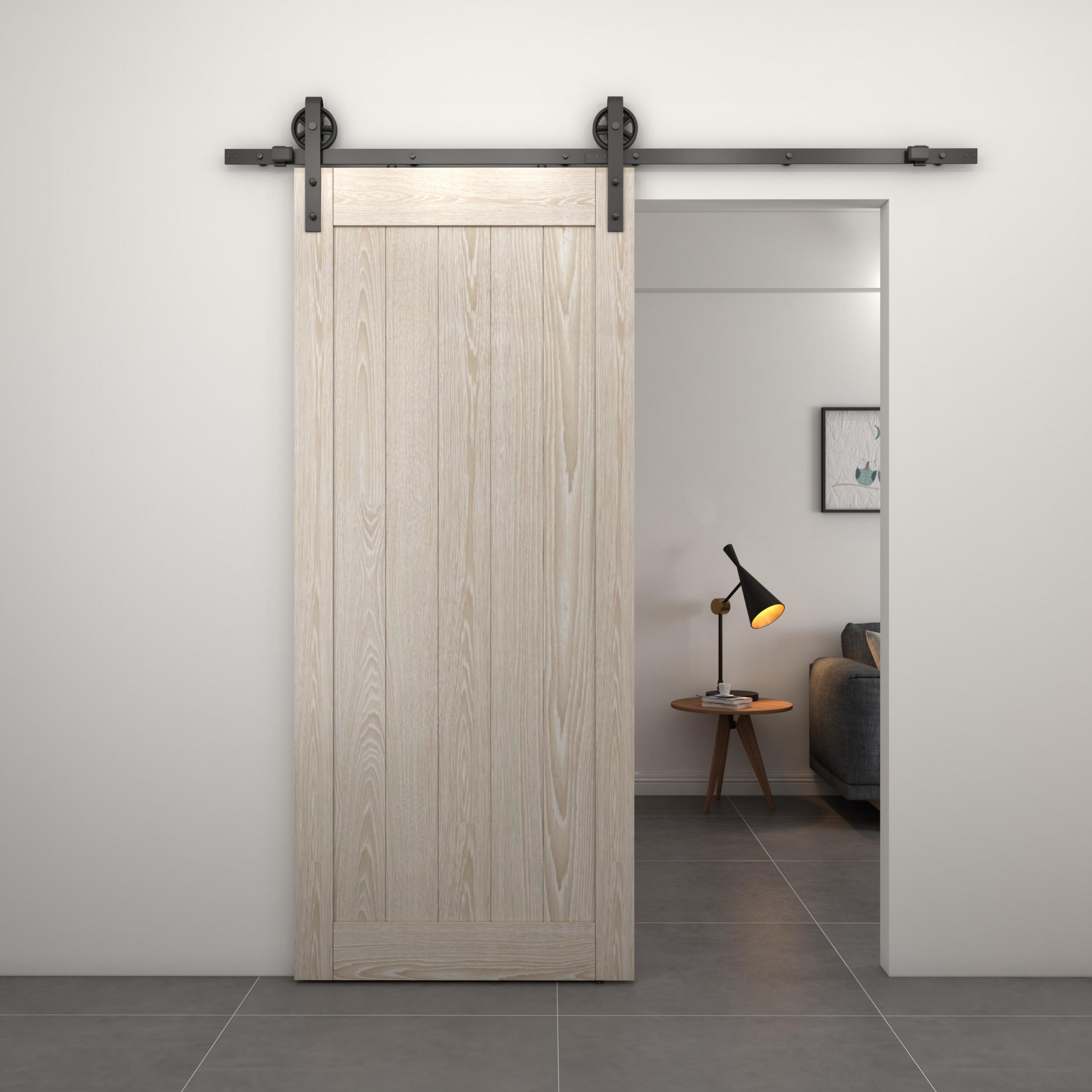 Wagon Wheel Strap Style Sliding Door Hardware Set, Fits Doors up to 36 Inches