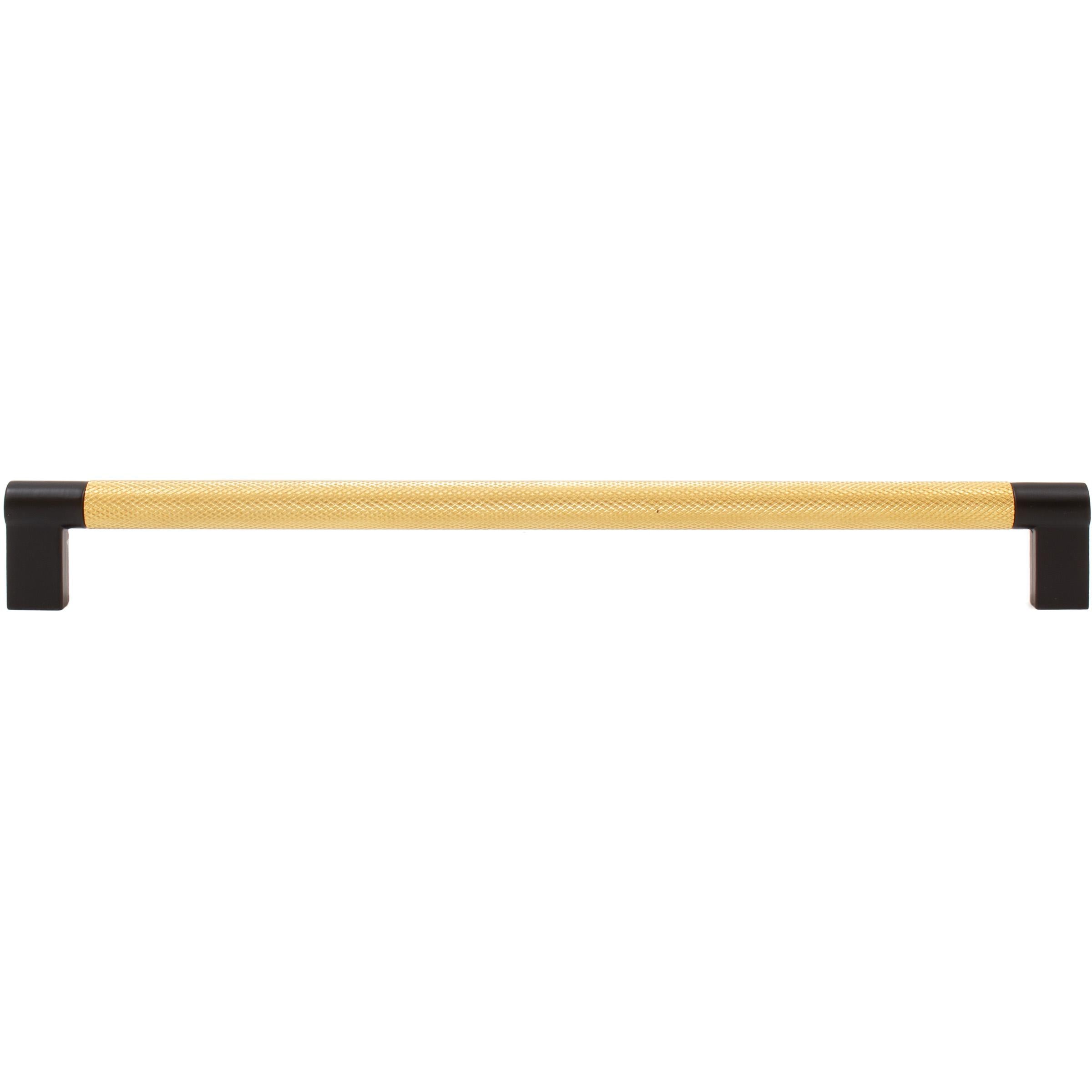 Stone Harbor Hardware Urban Cabinet Pull, 256 Millimeters, Satin Brass with Matte Black Ends