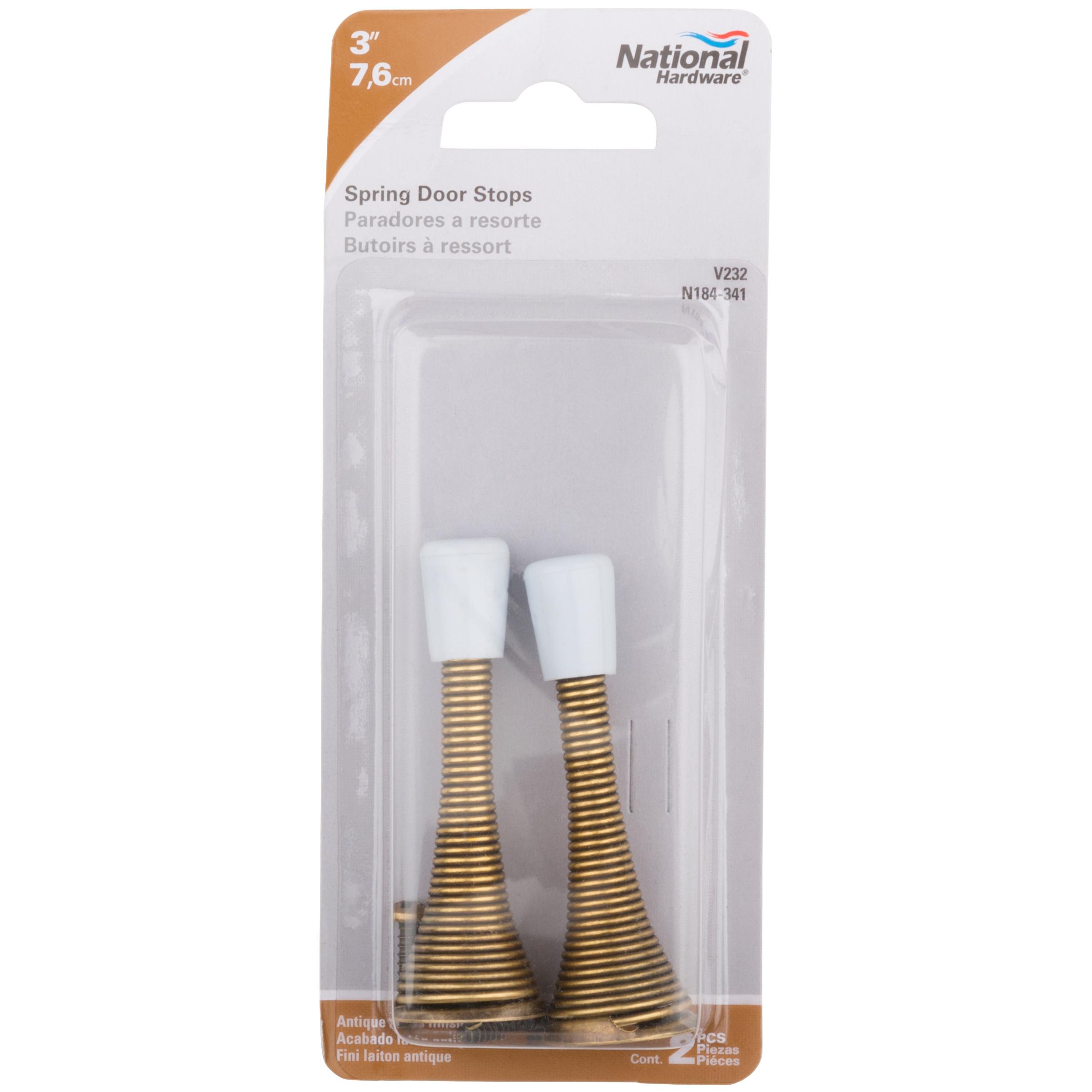 V232 3" Spring Door Stop 2/pk - Antique Brass