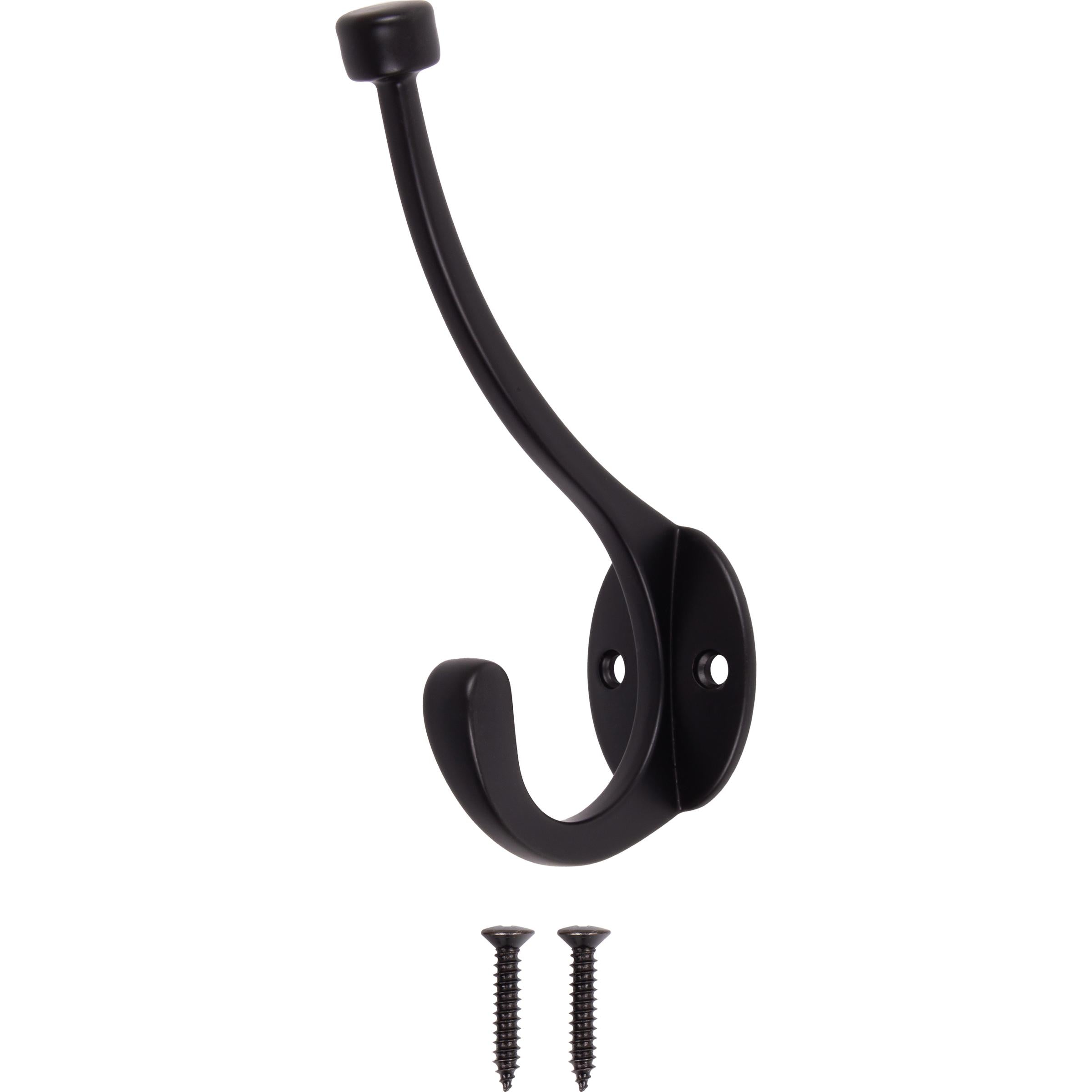 Stone Harbor Hardware Contemporary Coat & Hat Hook, Matte Black