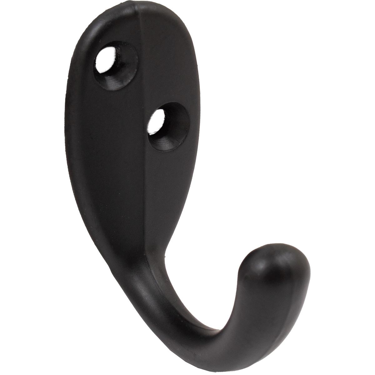 Stone Harbor Hardware Single Robe Hook, 1-15/16" High, 1-5/8" Projection, Matte Black