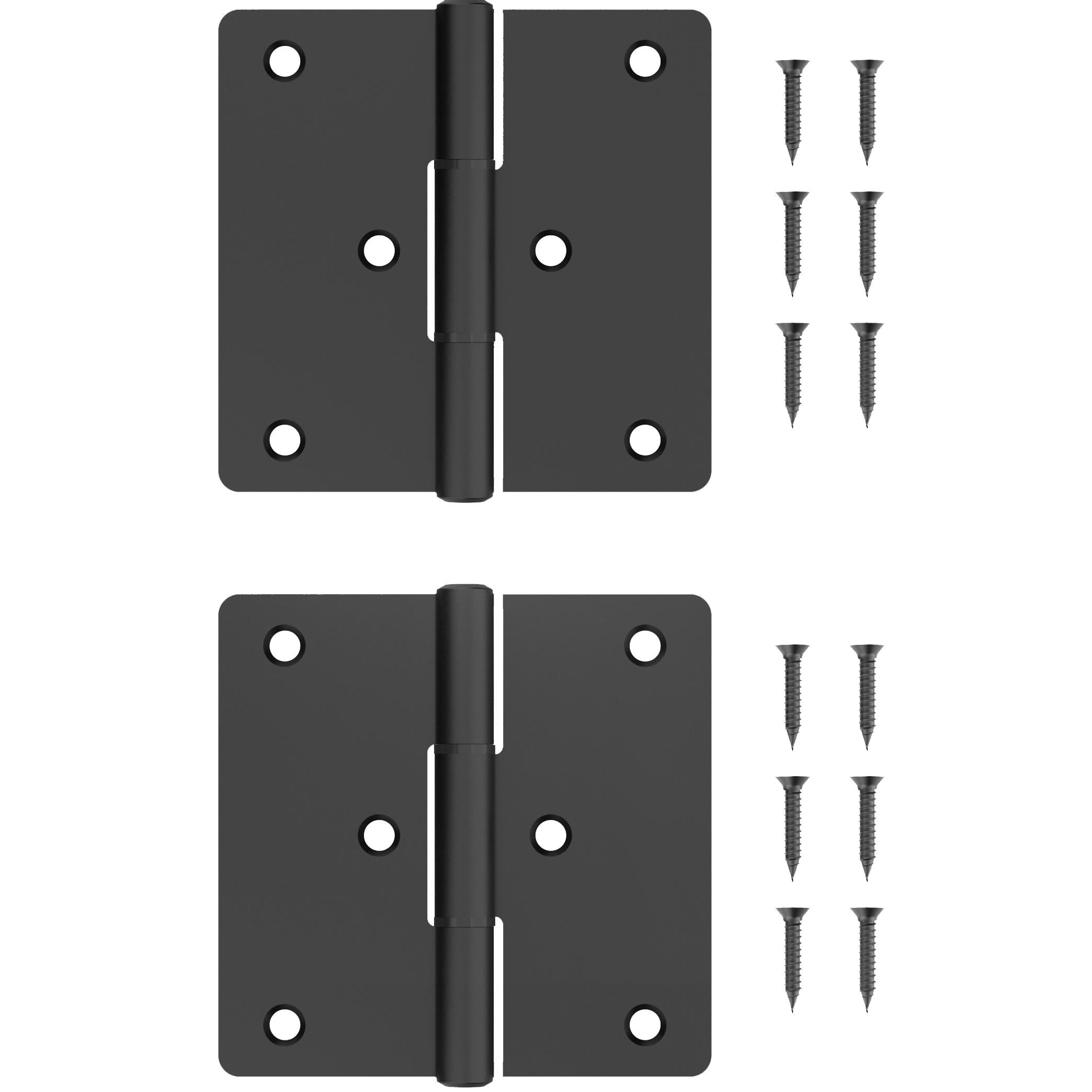V1106 Modern Square Gate Hinge - Black