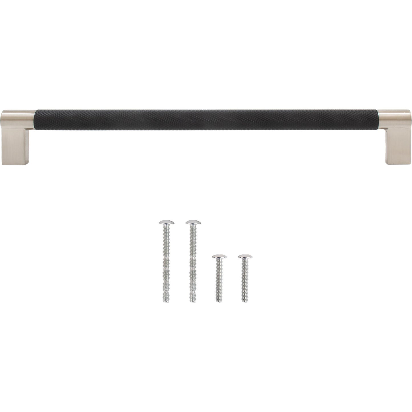 Stone Harbor Hardware Urban Cabinet Pull, 224 Millimeters, Matte Black with Satin Nickel Ends