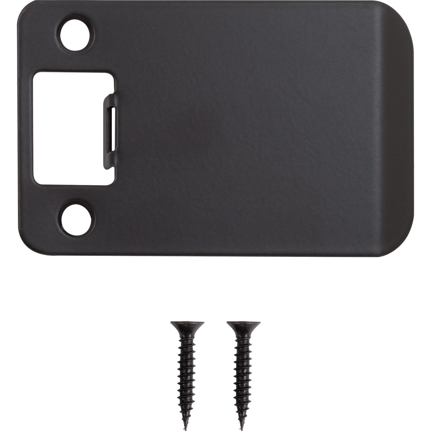 Stone Harbor Hardware Round Corner Extended Lip Strike Plate, 2-1/4" x 3", (3-1/2" Overall Length), Matte Black