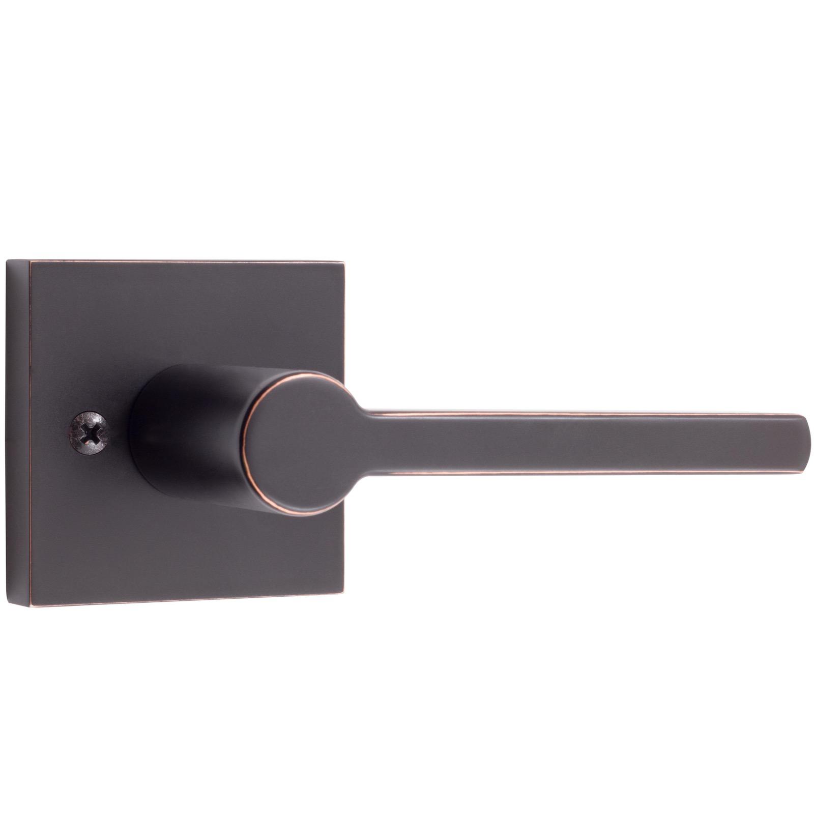 Stone Harbor Hardware Vienna Door Lever with Square Rosette, Dummy (Non-Turning) Latch, Vintage Bronze