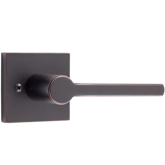 Stone Harbor Hardware Vienna Door Lever with Square Rosette, Dummy (Non-Turning) Latch, Vintage Bronze