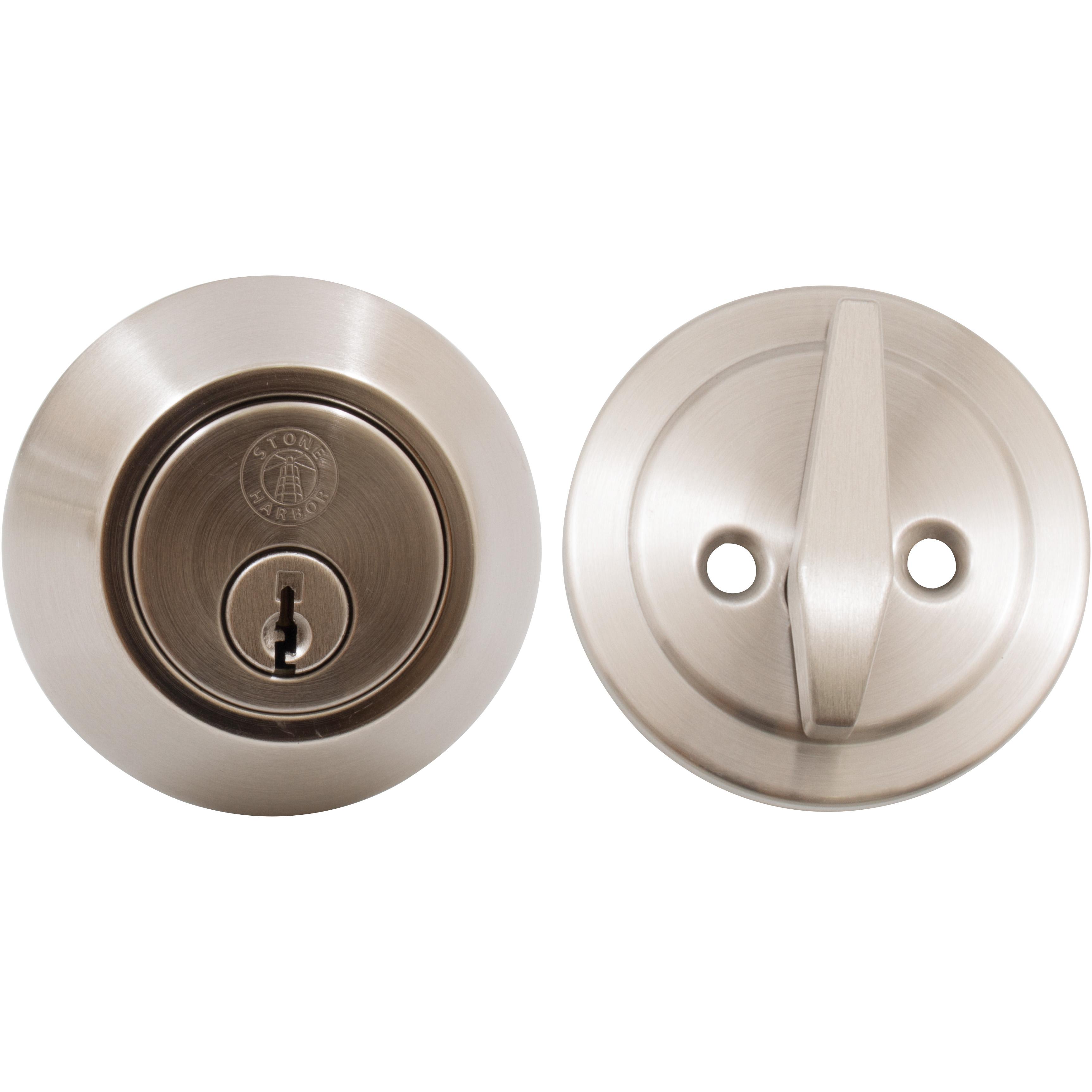 Stone Harbor Hardware Grade 3 Deadbolt, Single Cylinder, WR5 Keyway, Satin Nickel