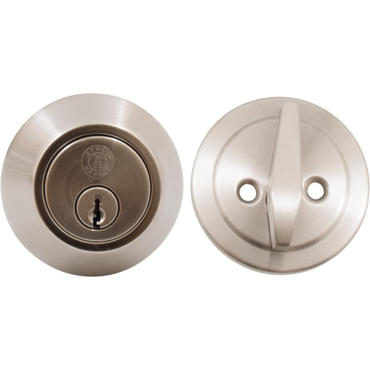 Stone Harbor Hardware Grade 3 Deadbolt, Single Cylinder, WR5 Keyway, Satin Nickel
