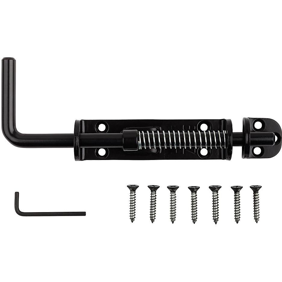 National Hardware - V1142 HD Sliding Bolt Spring Loaded - Black