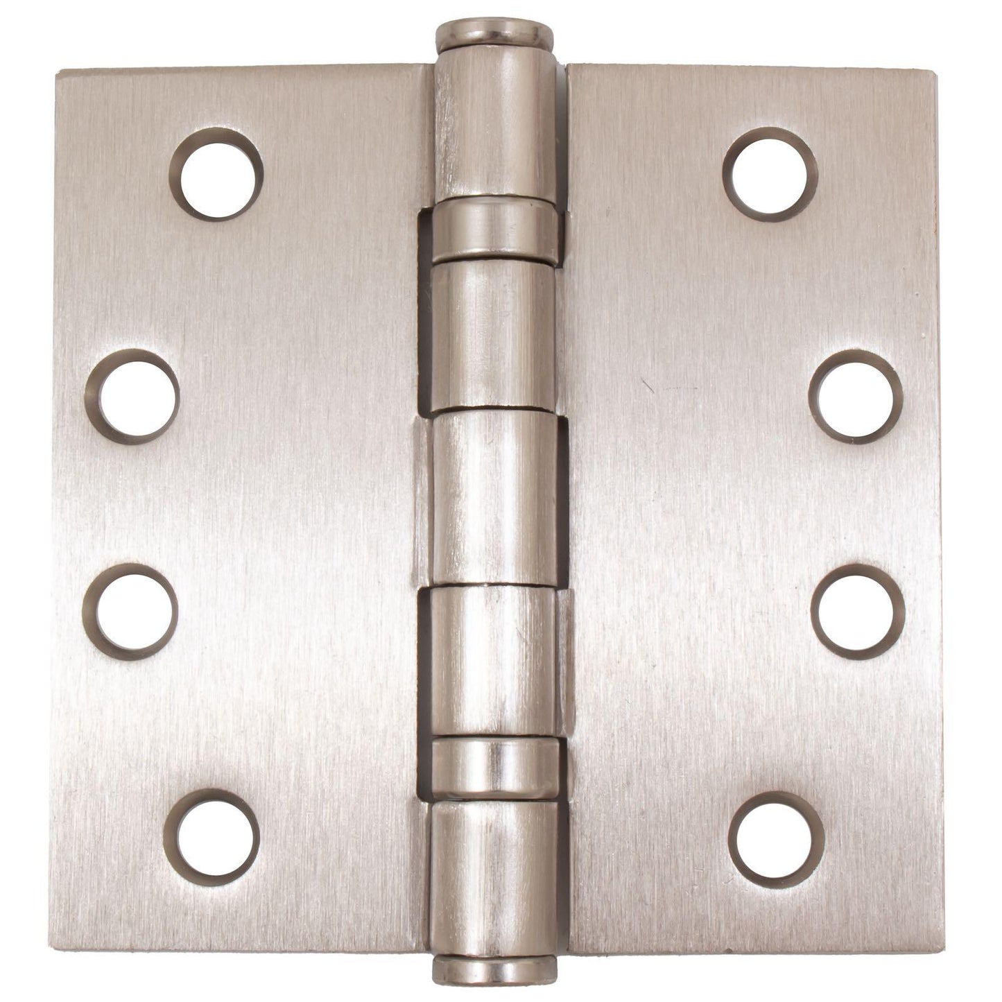Stone Harbor Hardware Commercial Grade Ball Bearing Hinge, 4 Inches, Square Corner, .129 Gauge, Satin Nickel