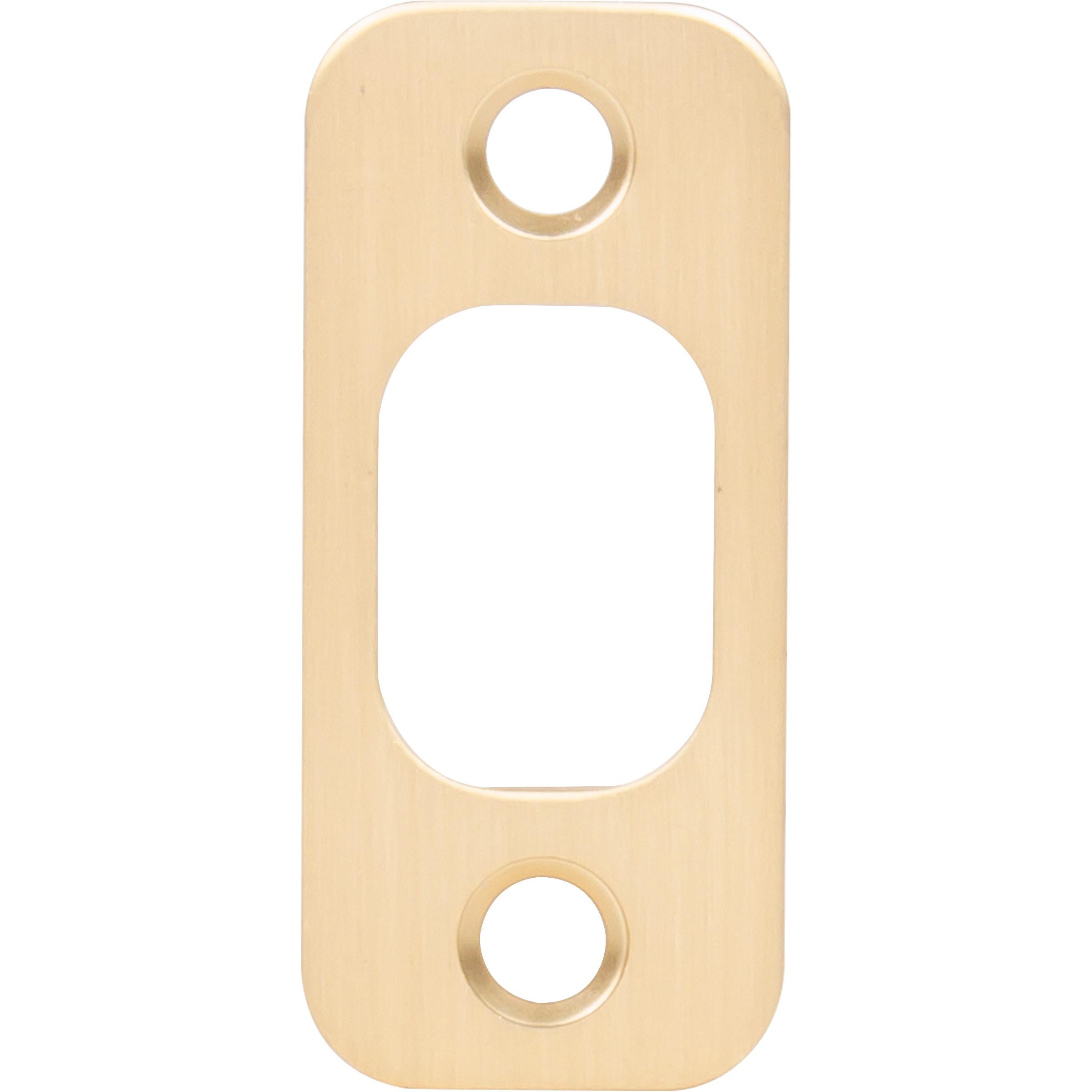 Round Corner Deadbolt Strike Plate, 1" x 2-1/4", 1-5/8" Center-to-Center