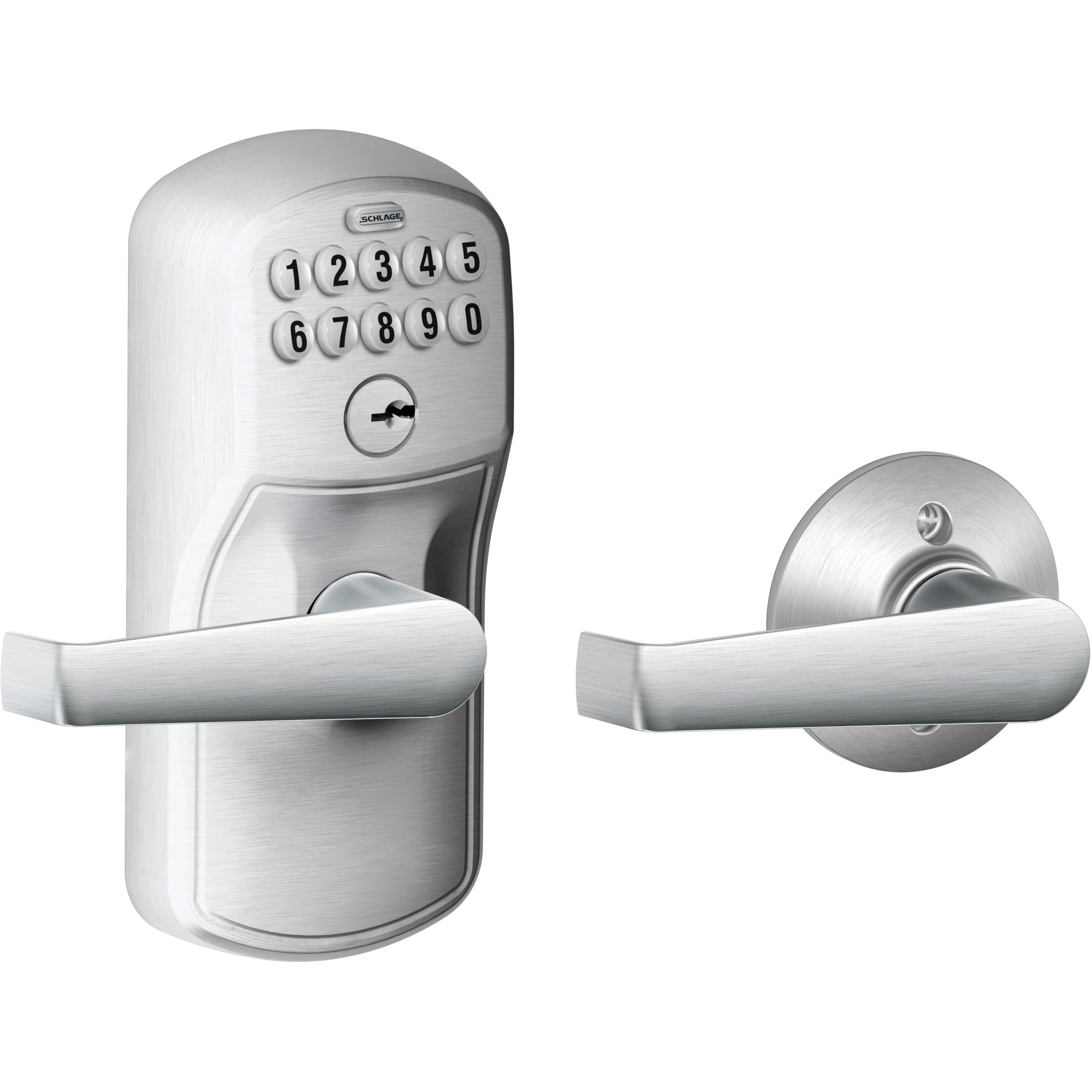 FE575PLY626ELA 16-086 10-027 Elan / Plymouth Keypad Lever with Auto-Lock - Satin Chrome