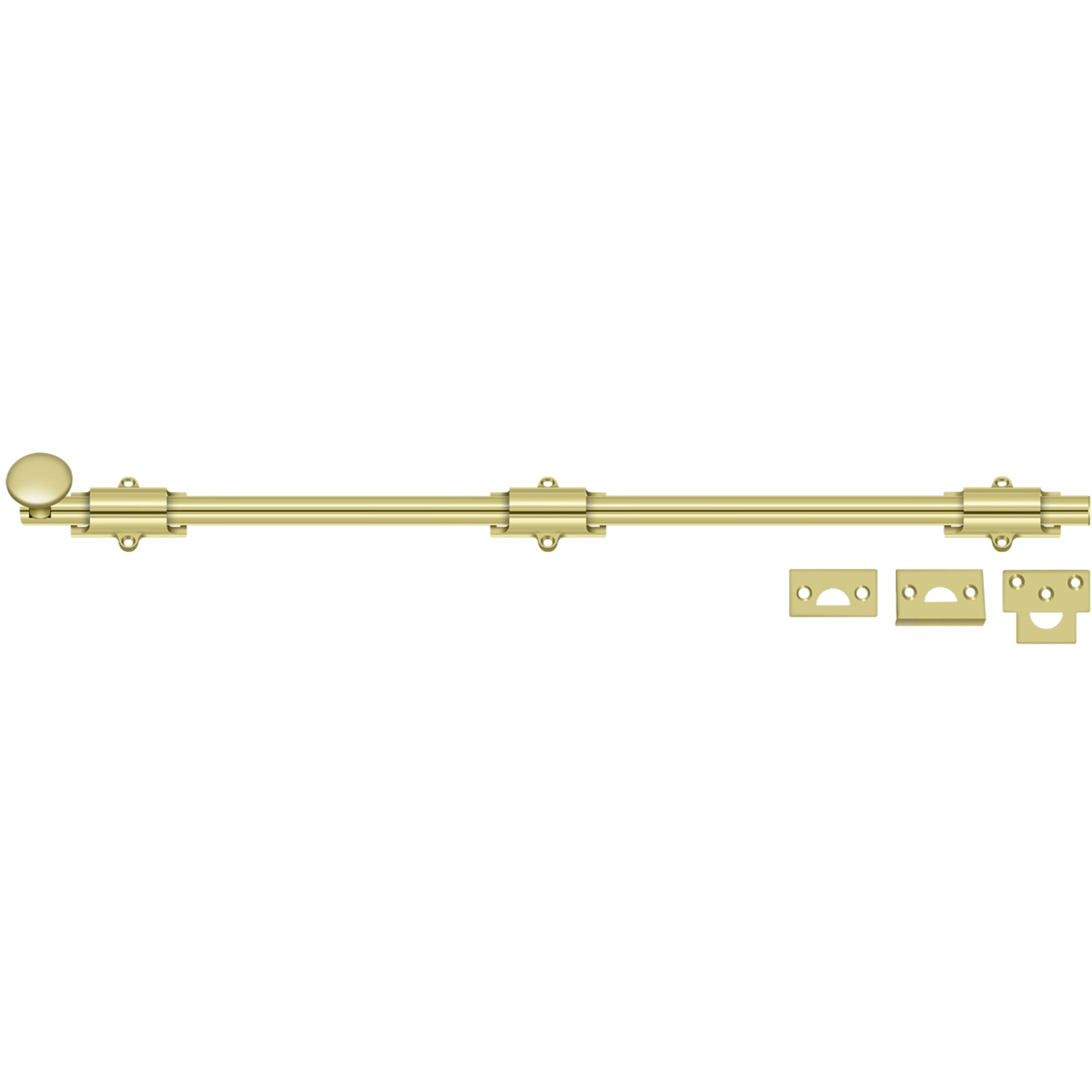 24SB3 24" Surface Bolt - Polished Brass