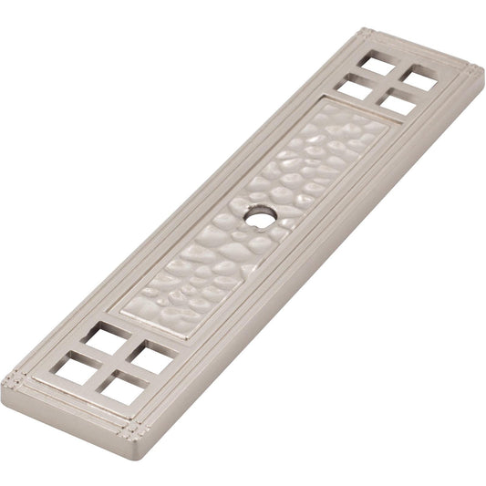 Stone Harbor Hardware Arts & Crafts Cabinet Knob Backplate, Satin Nickel