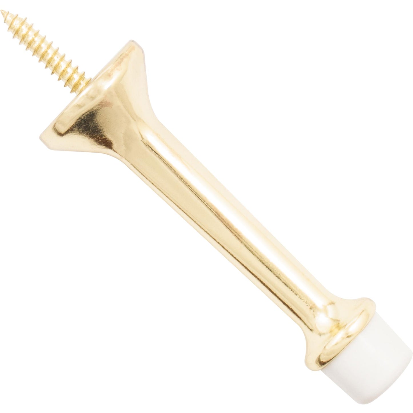 Stone Harbor Hardware Heavy-Duty Solid Door Stop, 3 Inches, Polished Brass