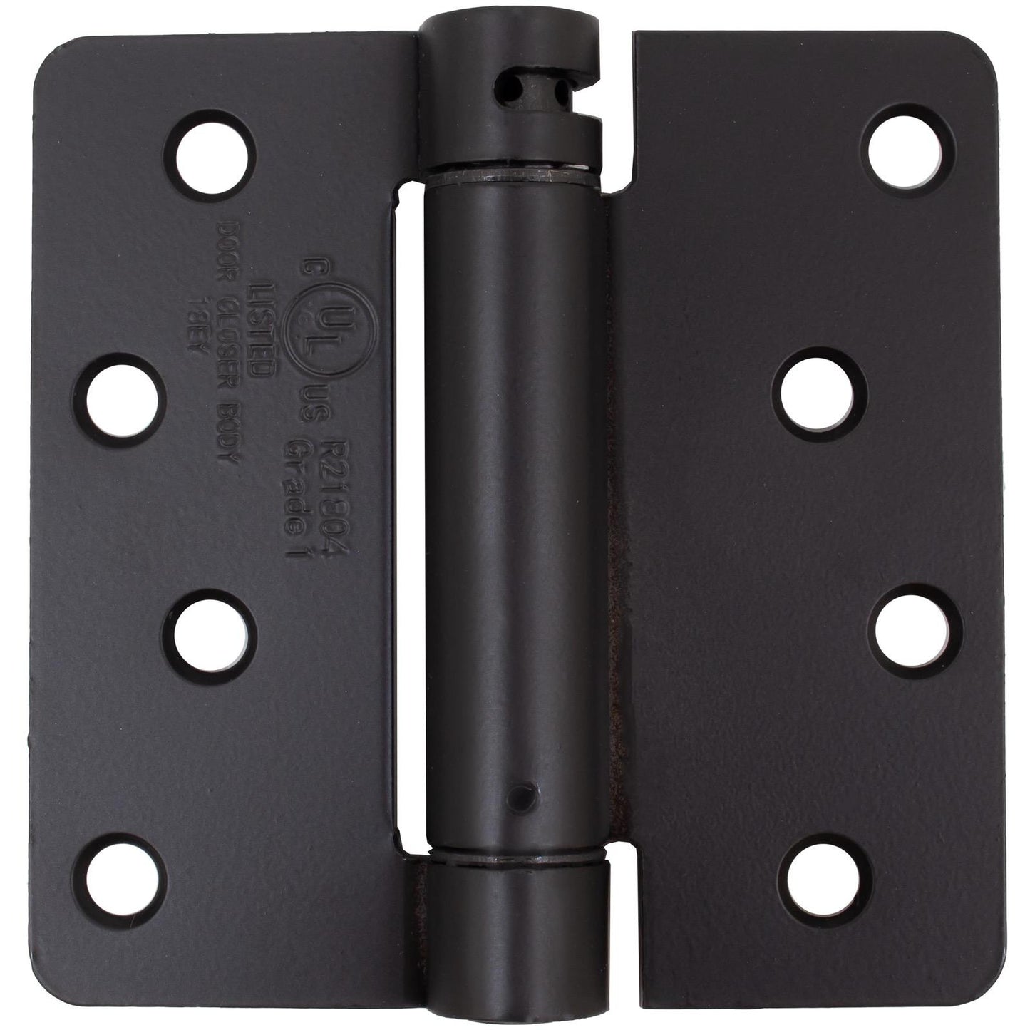 Stone Harbor Hardware Self-Closing Door Hinge, 4 Inches, 1/4" Radius Corner, Matte Black