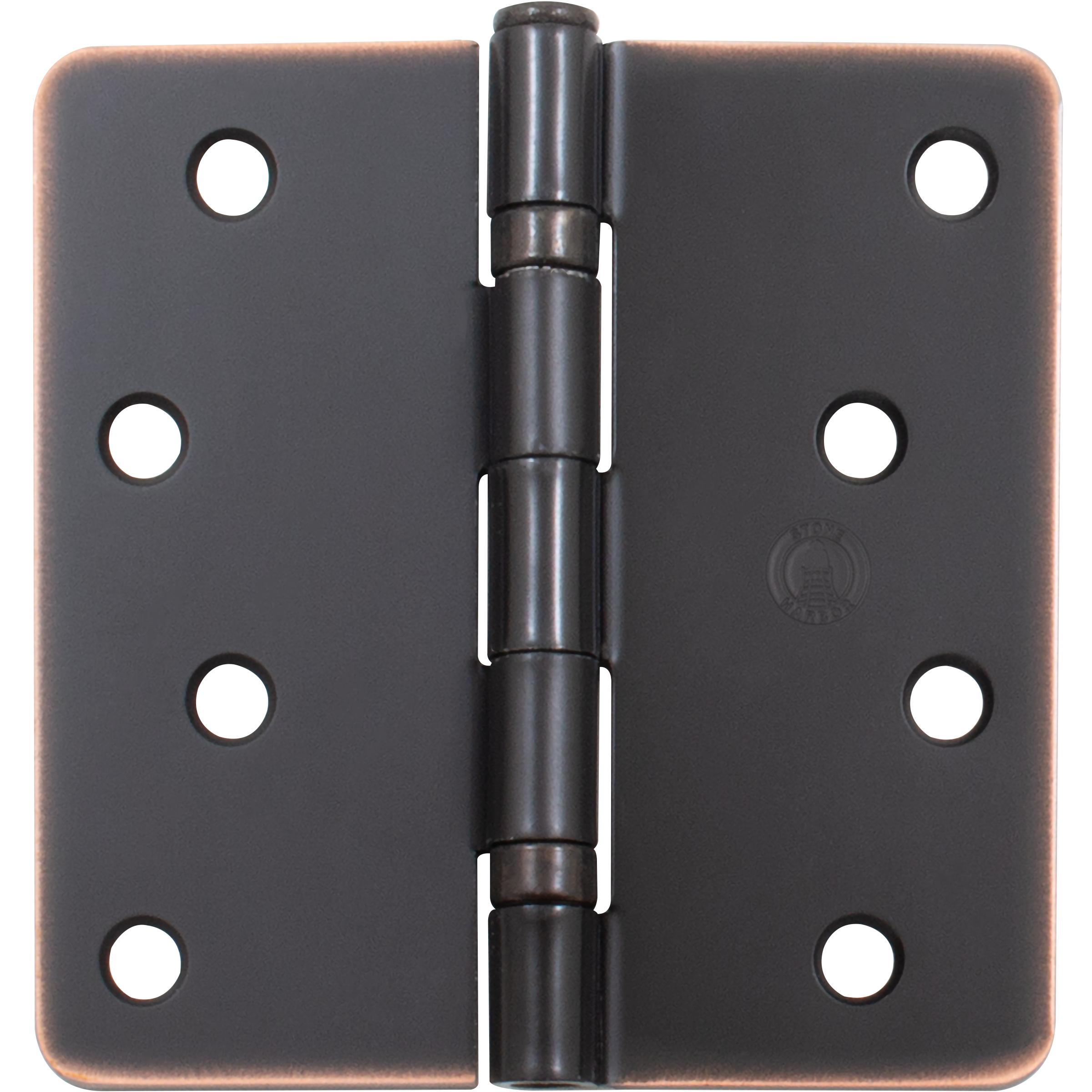 Stone Harbor Hardware 4" Ball-Bearing Door Hinges, 1/4" Radius Corner, Vintage Bronze, 2-Pack