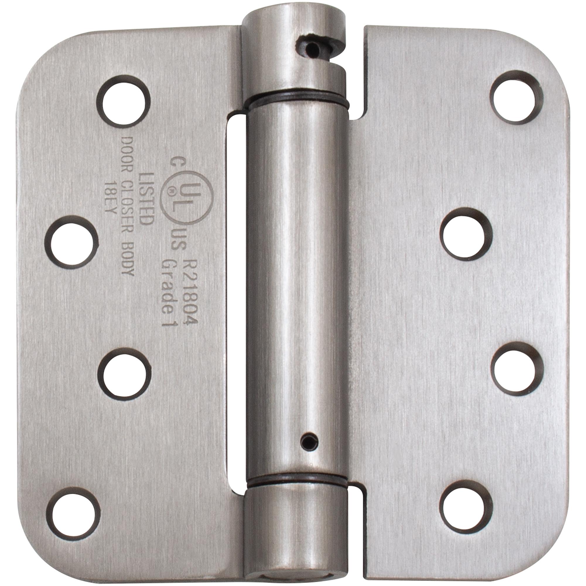 Stone Harbor Hardware Self-Closing Door Hinge, 4 Inches, 5/8" Radius Corner, Antique Nickel
