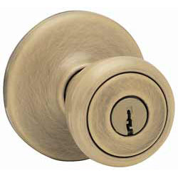 Kwikset 400T 5 CP Security Tylo Entry Knob, Antique Brass