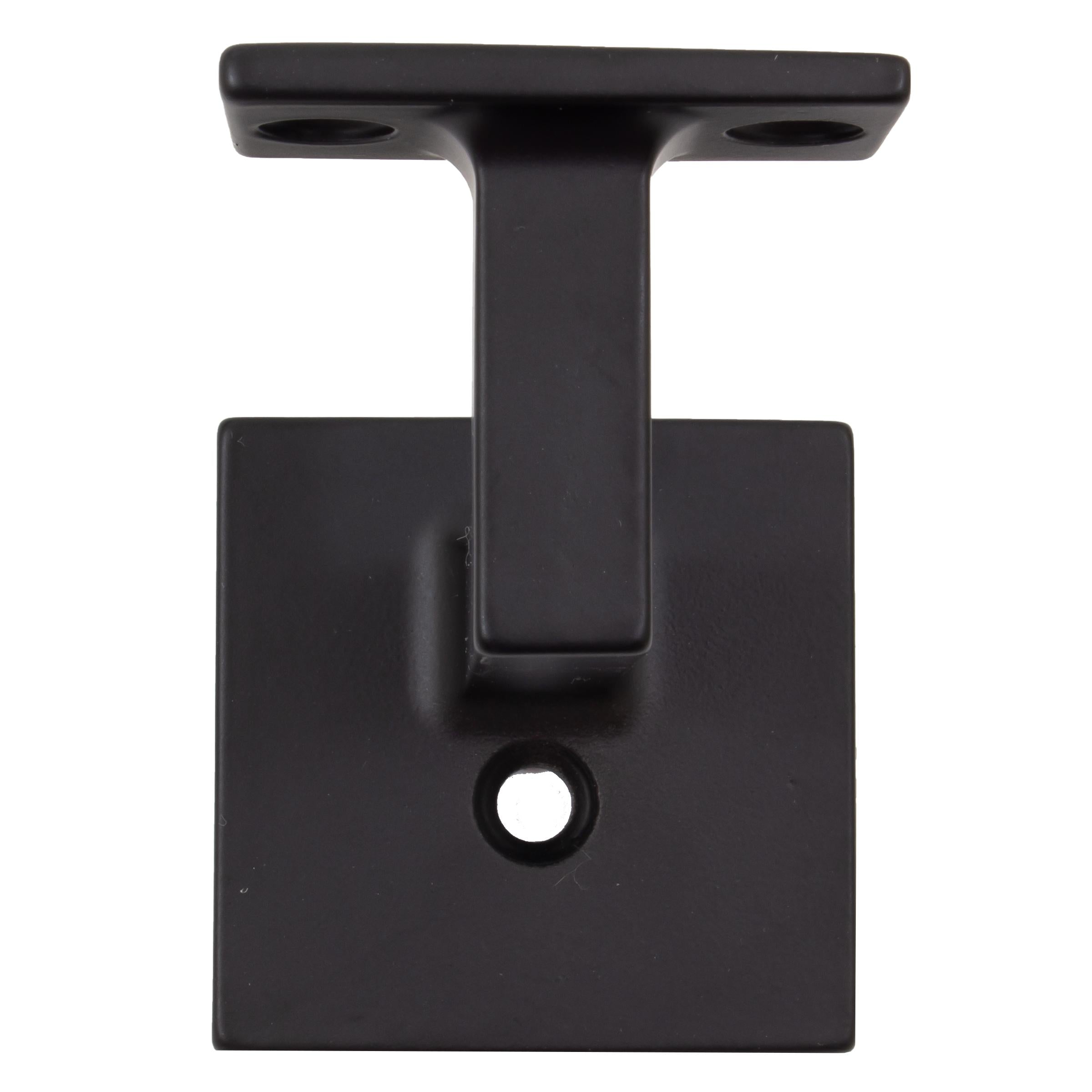 Stone Harbor Hardware Contemporary Handrail Bracket with 2-1/4" x 2-1/4" Square Base, Matte Black