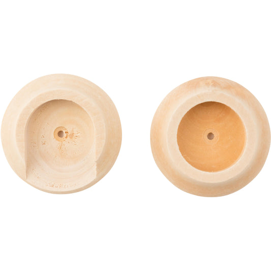 V103 1-3/8" Natural Wood Pole Socket Set - Brown