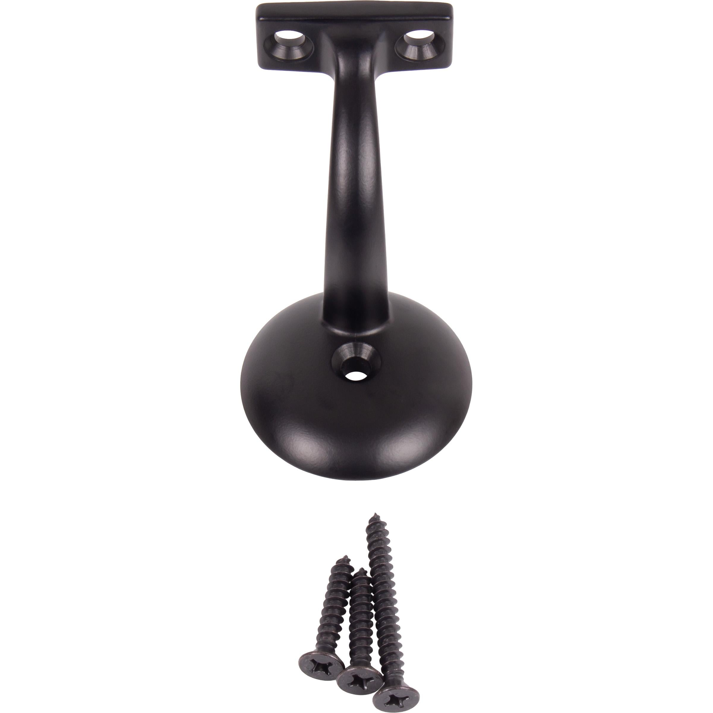 Stone Harbor Hardware Heavy-Duty Round Handrail Bracket, Matte Black