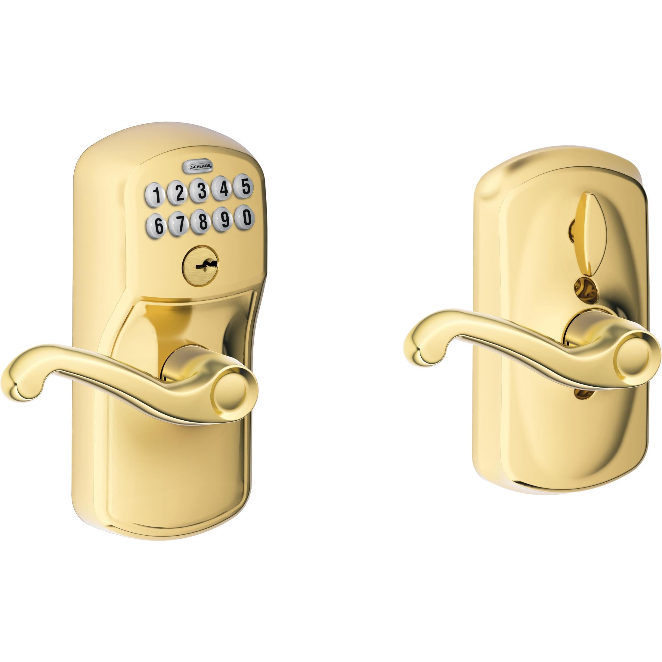 FE595VPLY505FLA 16-086 10-027 Flair / Plymouth Lever with Flex-Lock - Polished Brass