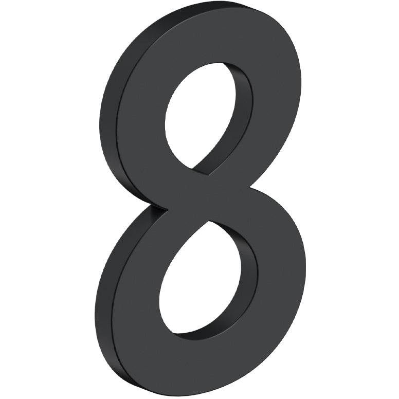 House Number 8 with Risers (B Series) - Matte Black