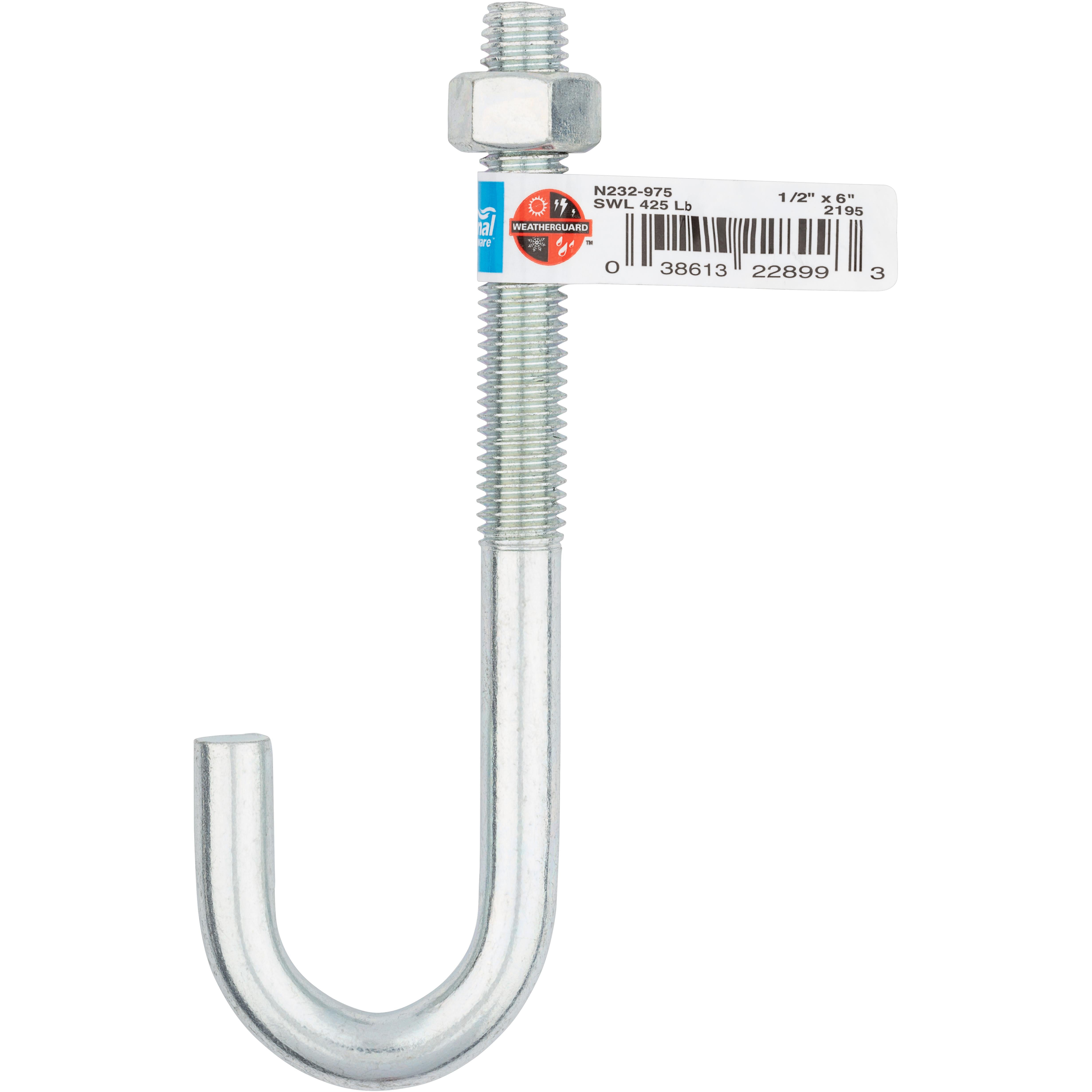 2195BC 1/2" x 6" J-Bolt - Zinc Plated