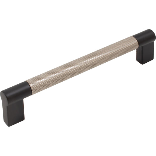 Stone Harbor Hardware Urban Cabinet Pull, 128 Millimeters, Satin Nickel with Matte Black Ends