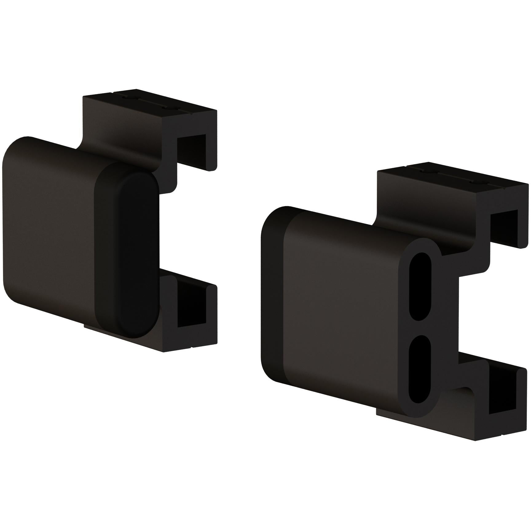 Stone Harbor Hardware Flat Track Stop Set for Sliding Doors, Matte Black