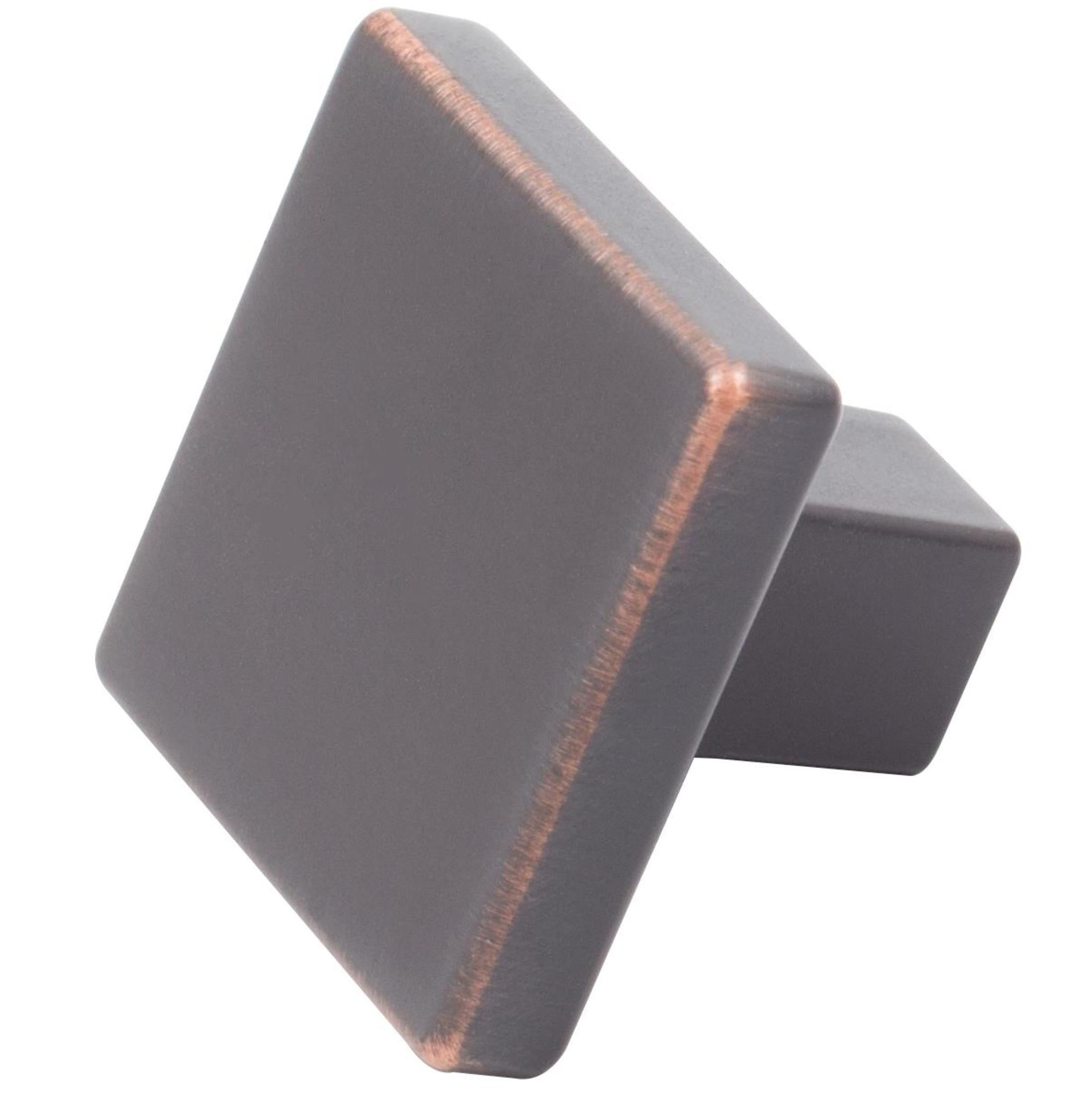 Contemporary Square Cabinet Knob, 1-1/8 Inches, Zinc Base Material