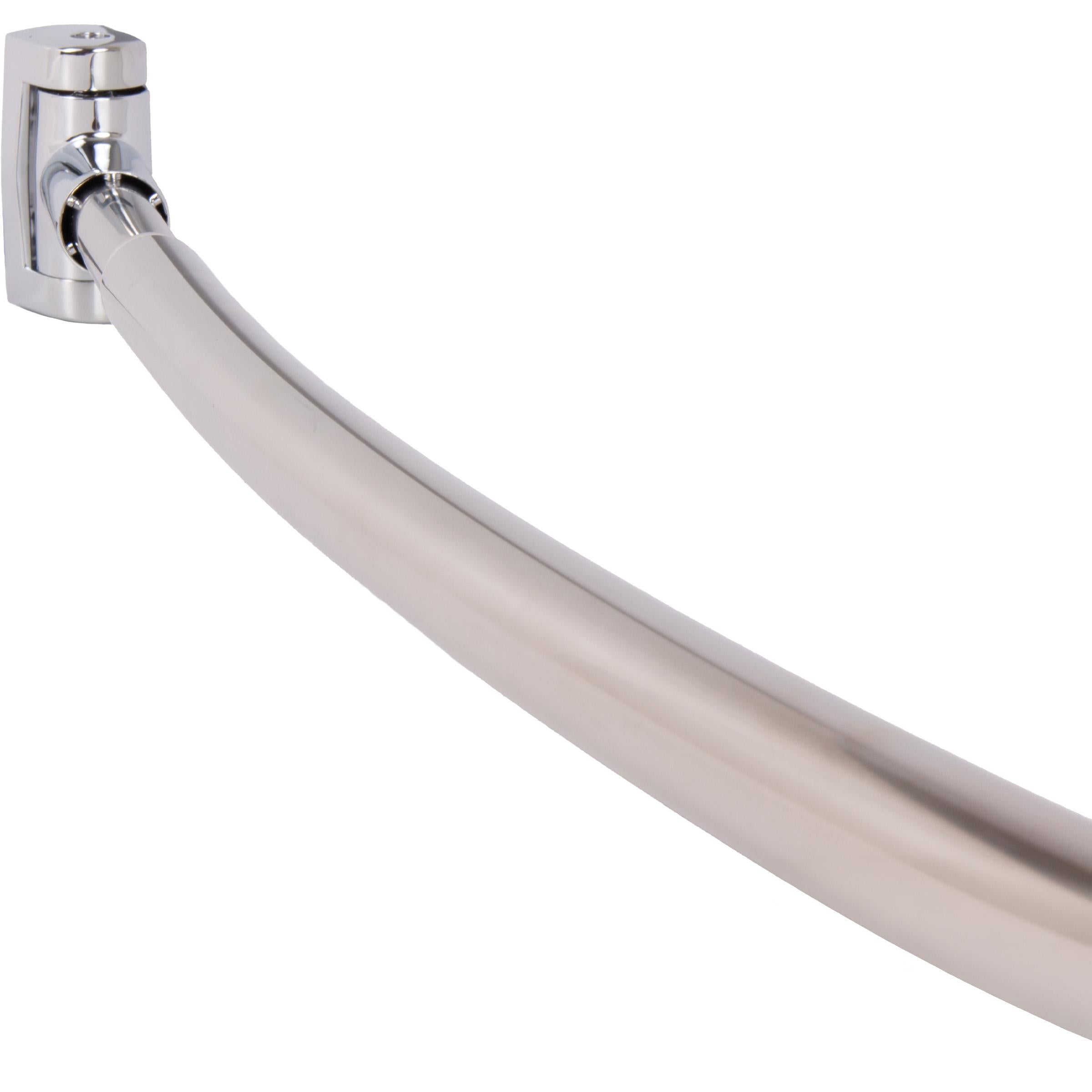 Stone Harbor Hardware Standard Adjustable Curved Shower Rod, 45" to 72", Polished Stainless Steel