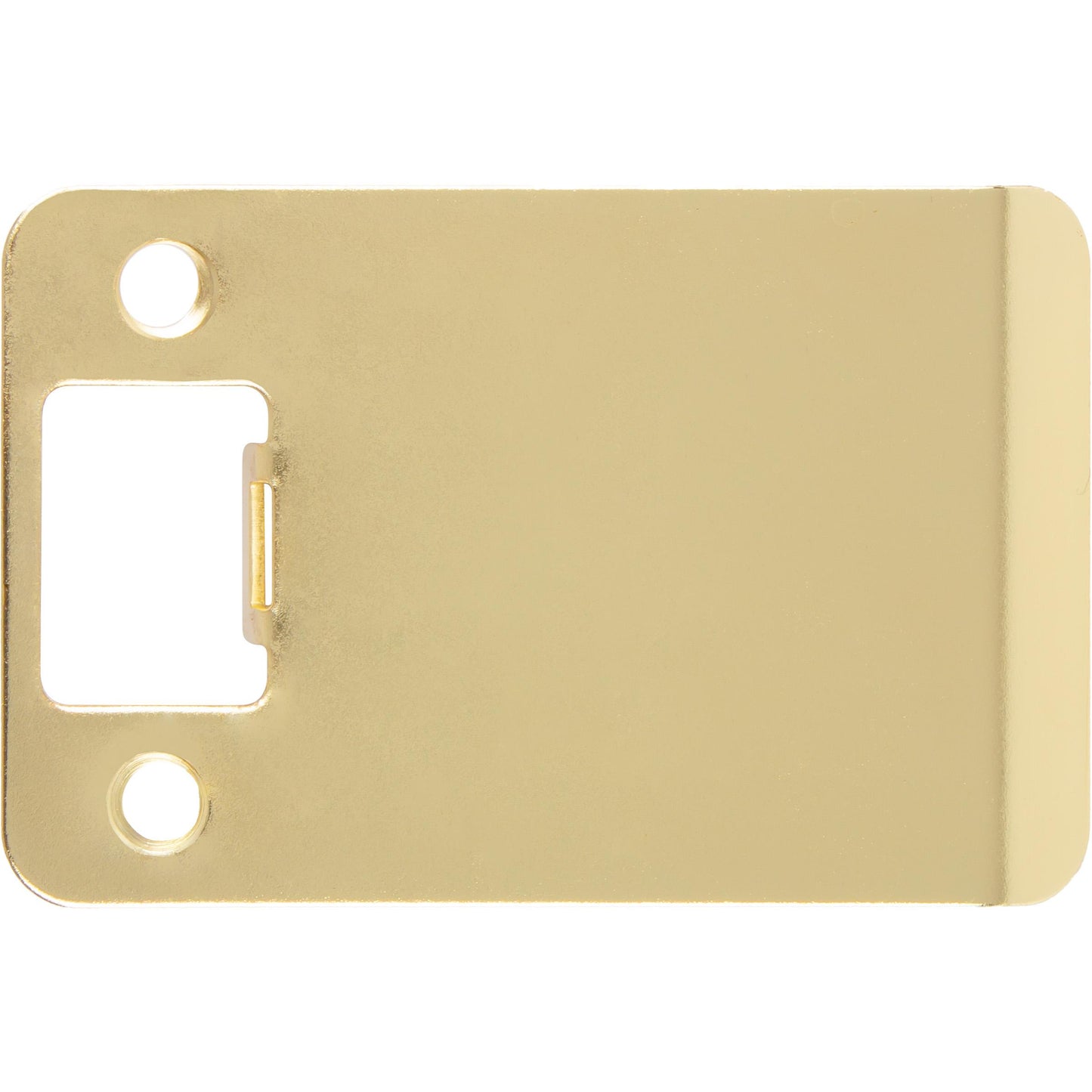 Stone Harbor Hardware Round Corner Extended Lip Strike Plate, 2-1/4" x 3", (3-1/2" Overall Length), Polished Brass