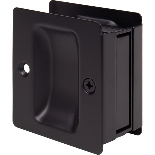 Stone Harbor Hardware Premium Square Pocket Door Lock, Passage Function, Matte Black