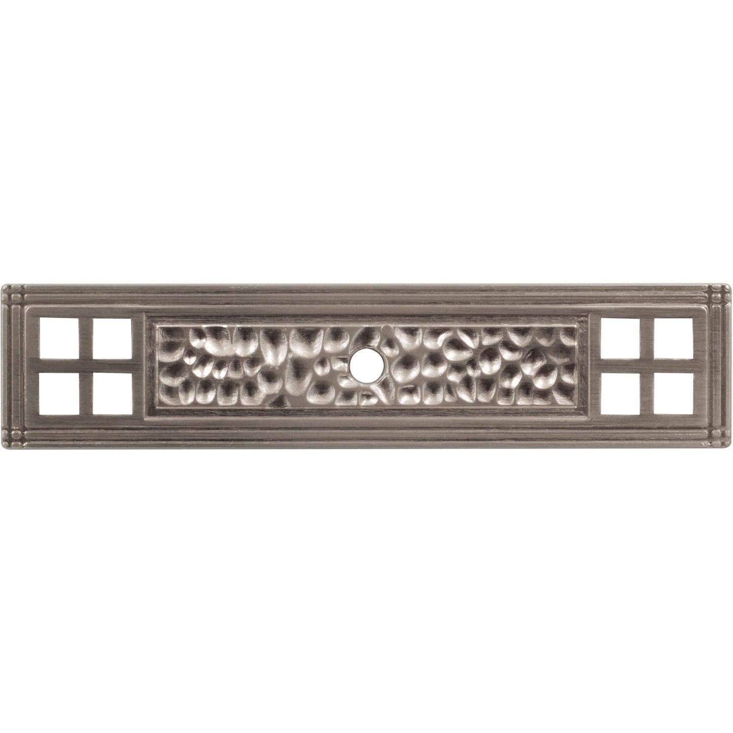 Stone Harbor Hardware Arts & Crafts Cabinet Knob Backplate, Satin Nickel