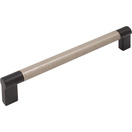 Stone Harbor Hardware Urban Cabinet Pull, 160 Millimeters, Satin Nickel with Matte Black Ends
