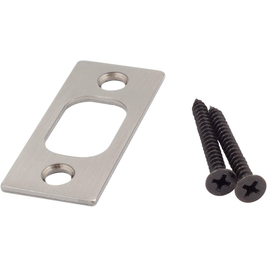 Stone Harbor Hardware Square Corner Deadbolt Strike Plate, 1" x 2-1/4", 1-5/8" Center-to-Center, Antique Nickel