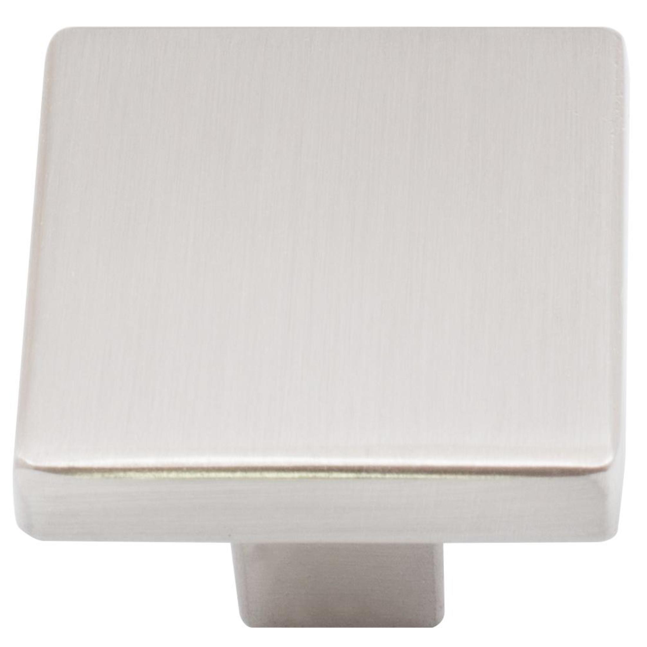 Contemporary Square Cabinet Knob, 1-1/8 Inches, Zinc Base Material