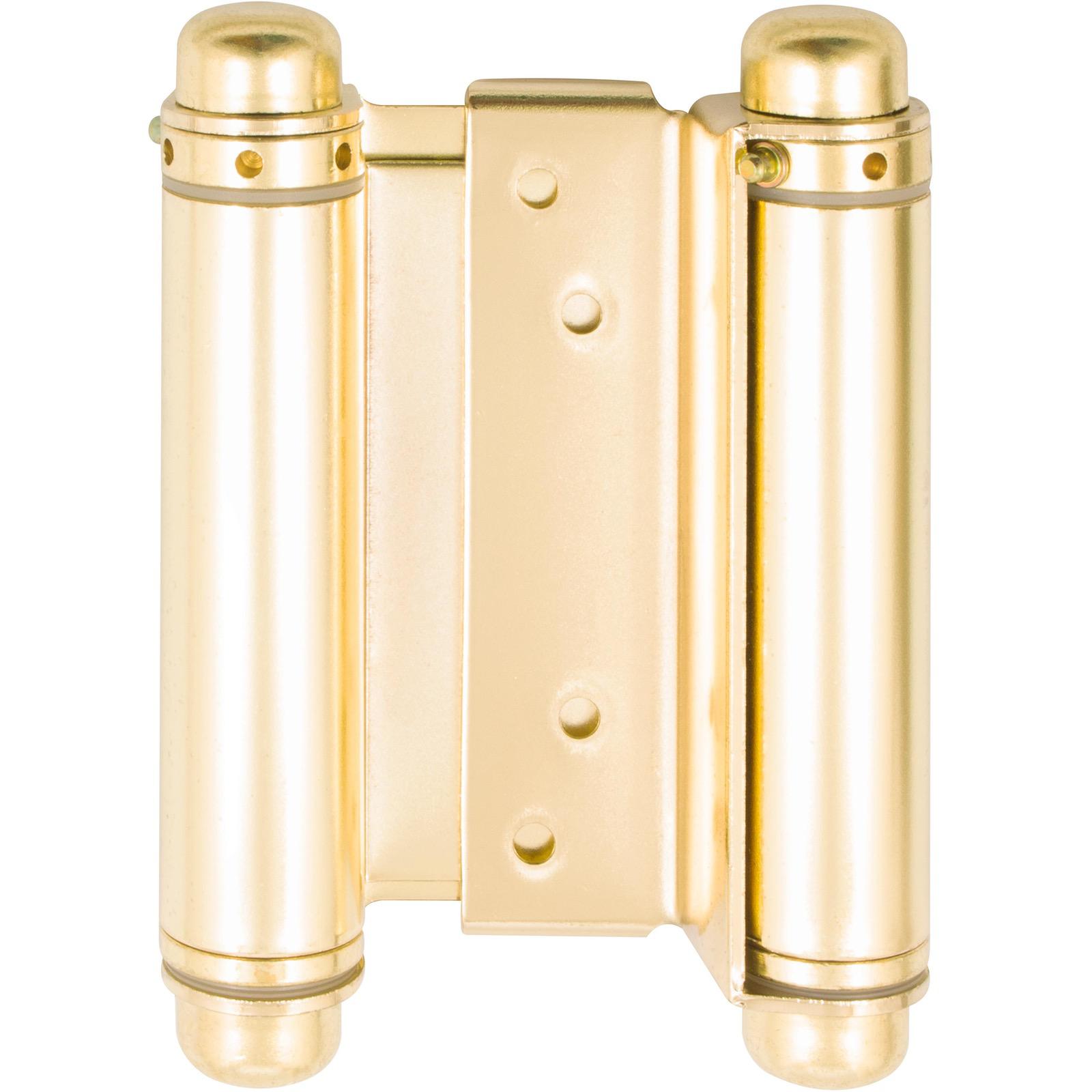 Stone Harbor Hardware Heavy-Duty Double Acting Spring Hinge, 4 Inches, Fits Doors 7/8" to 1-1/8" Thick, 1-Pack, Polished Brass