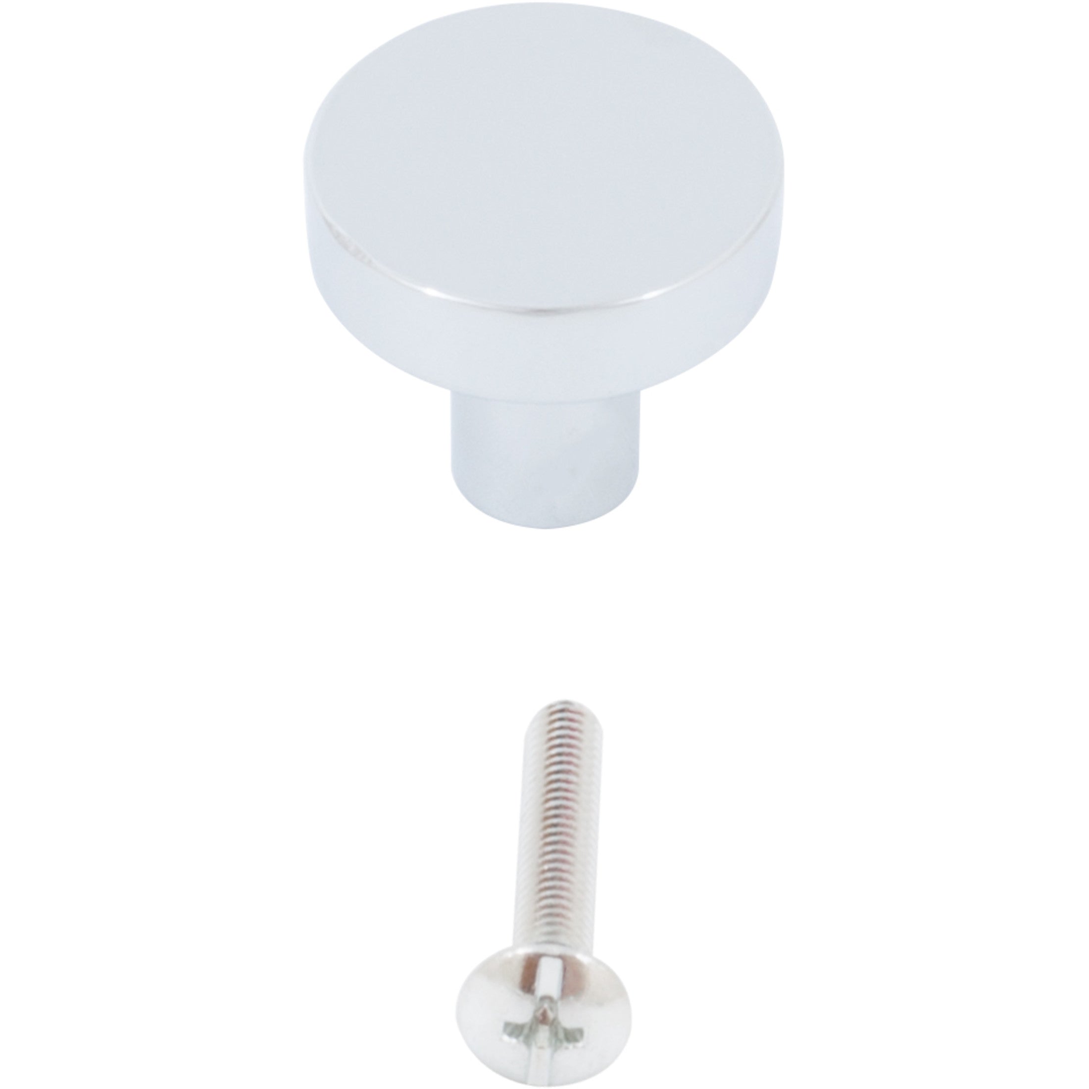 Contemporary Round Cabinet Knob, 1 Inch, Zinc Base Material