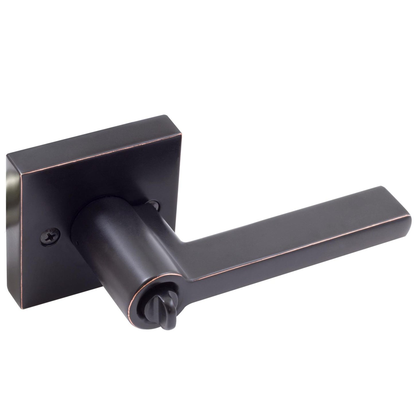 Stone Harbor Hardware Vienna Door Lever with Square Rosette, Entry Latch, KW Keyway, Vintage Bronze