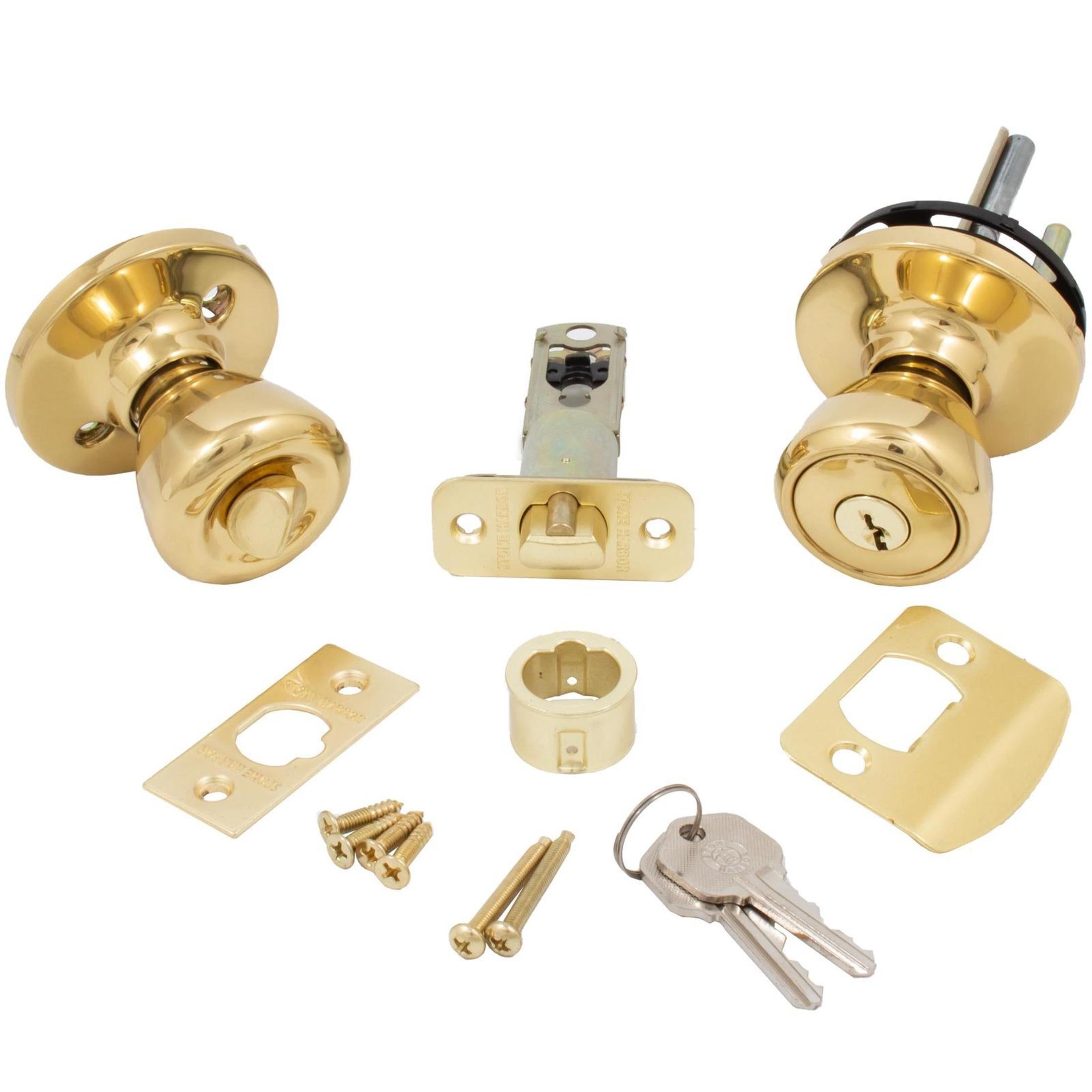 Tulip Door Knob Polished Brass