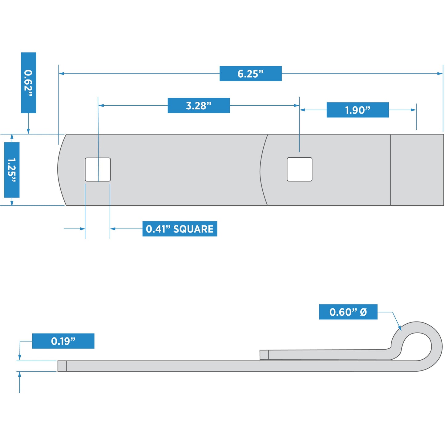 National Hardware - 294BC 6" Hinge Strap - Zinc Plated