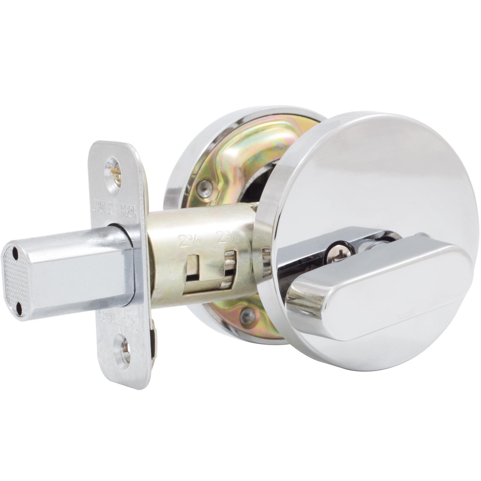 Stone Harbor Hardware Grade 3 Contemporary Round Deadbolt, KW Keyway, Polished Chrome