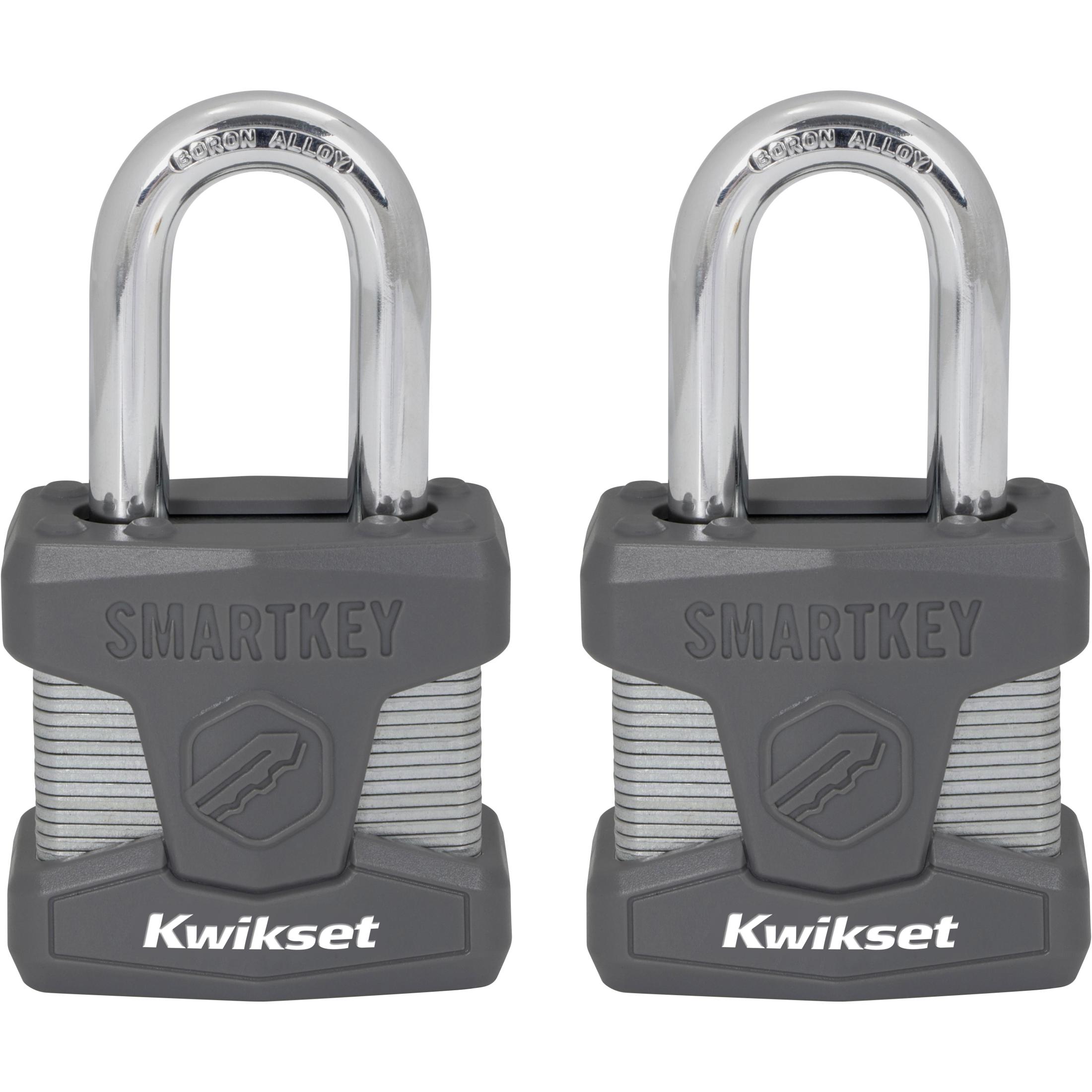 Kwikset 2" Padlock SMT KA with 1-1/2" Shackle, 2-Pack