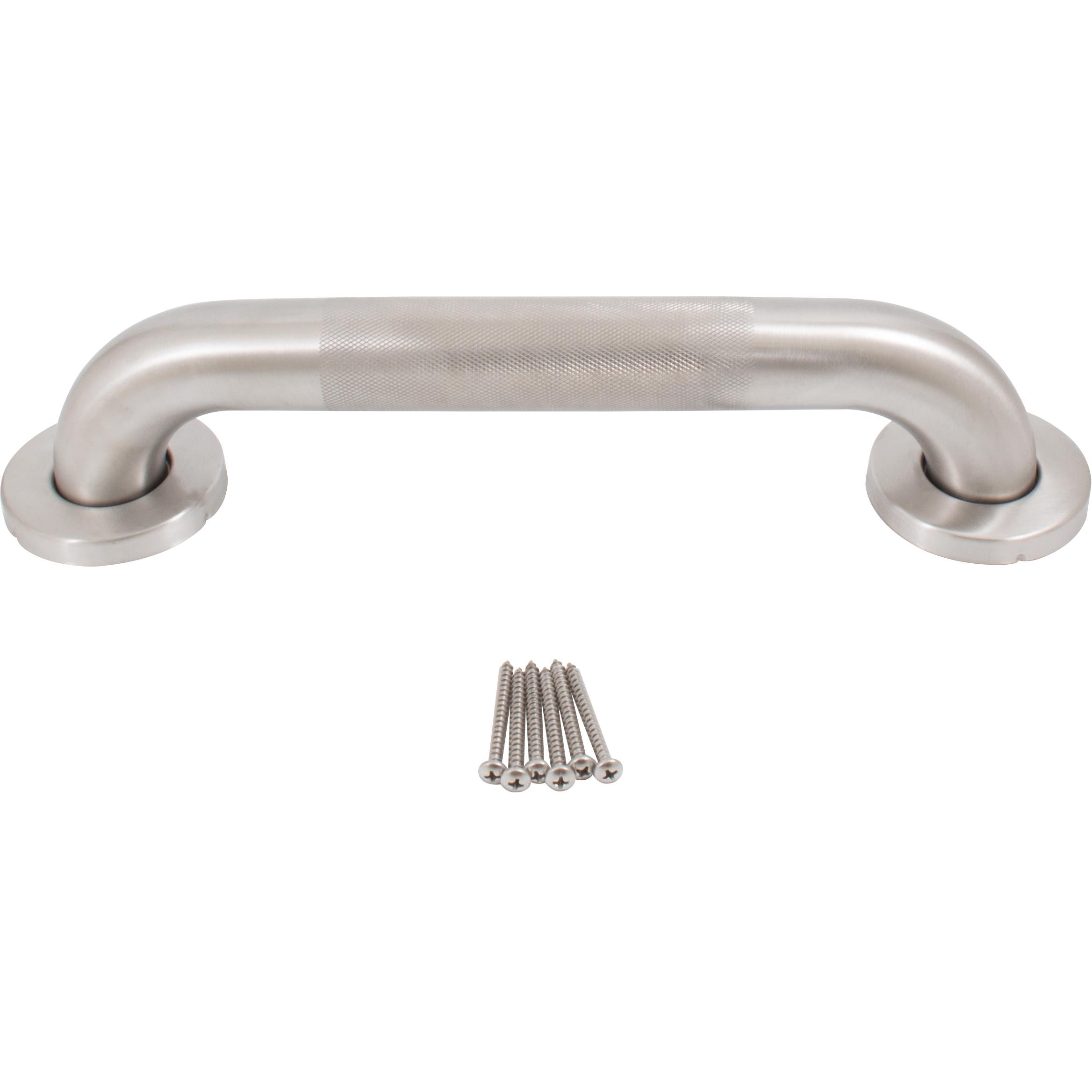 Stone Harbor Hardware Knurled Grab Bar, 12 Inches, 1-1/2" Diameter, 1-1/2" Wall Clearance, Concealed Screws, Satin Stainless Steel