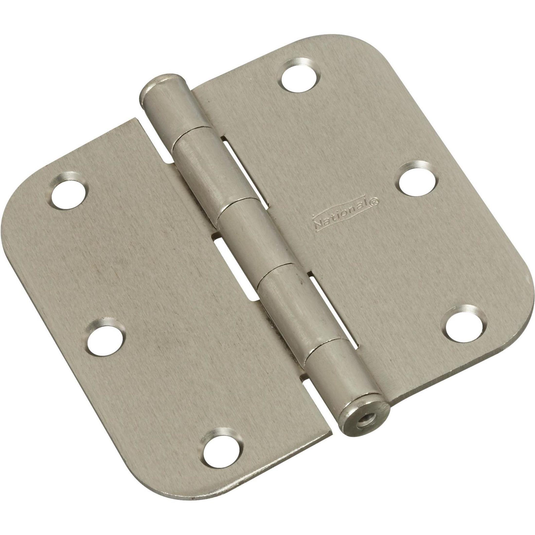 National Hardware - N830-328 V512R5/8 3-1/2" 5/8R Hinge, 3 pack- Satin Nickel