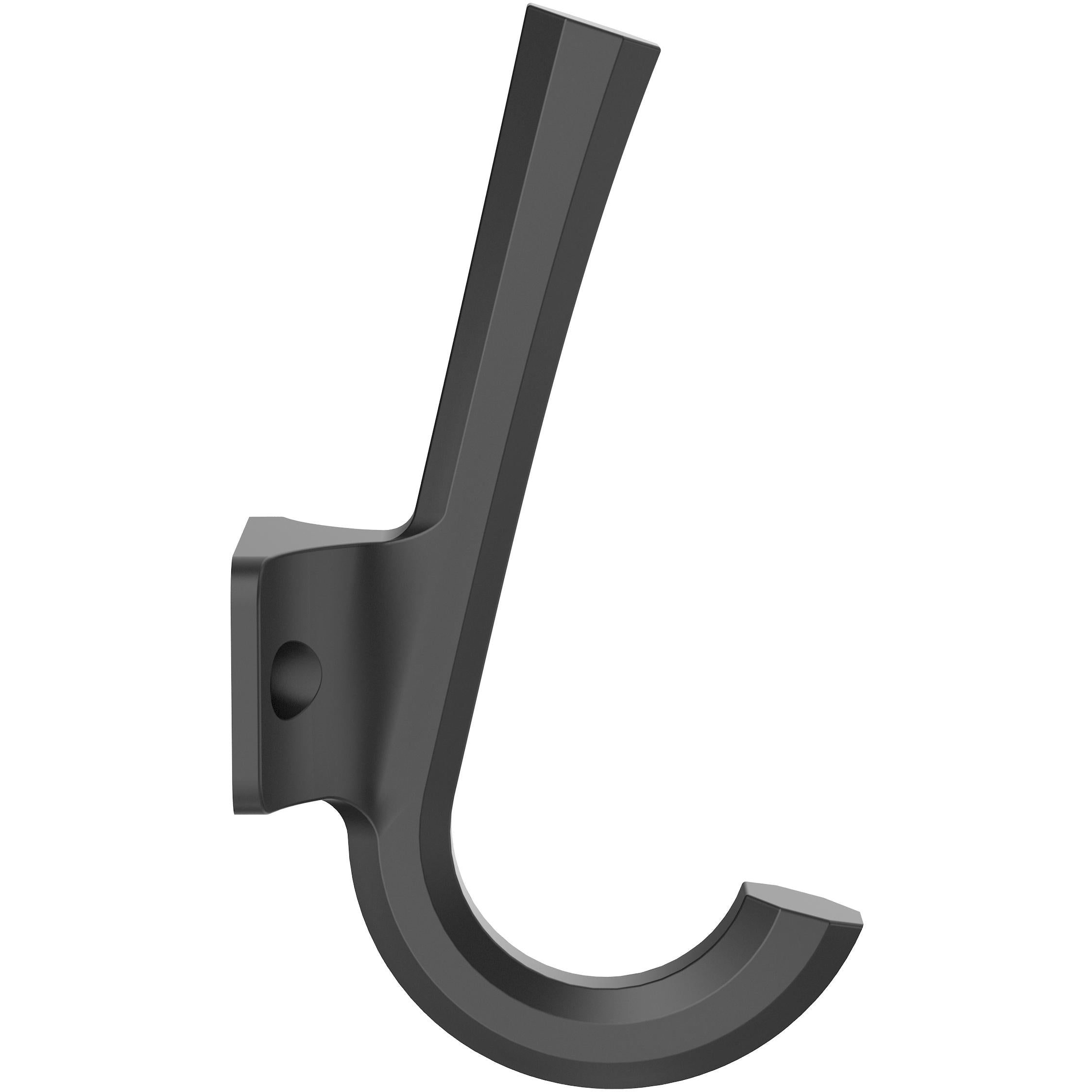 National Hardware N337-912 Powell Angled Hook, 4-15/16", Matte Black
