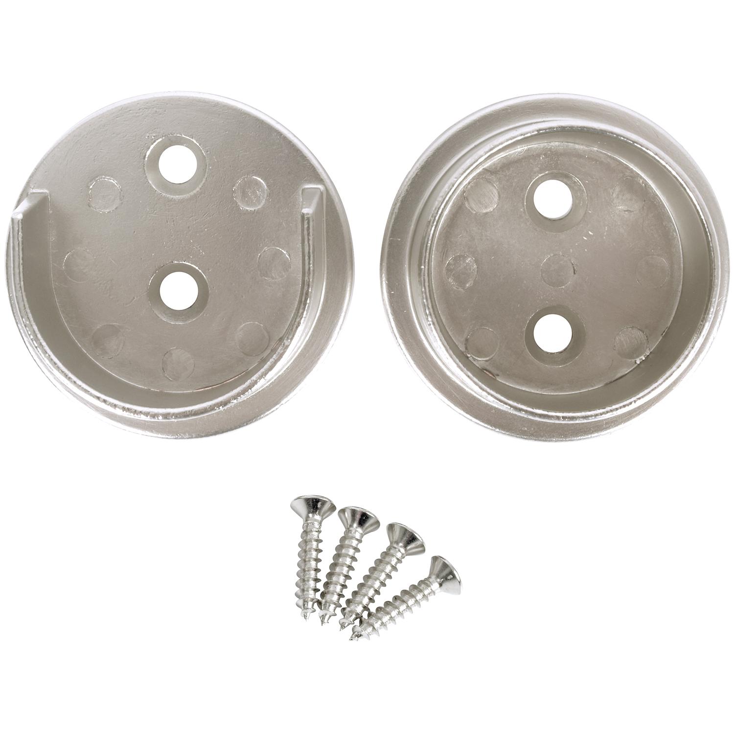 Stone Harbor Hardware Heavy-Duty Pole Sockets, 2 Holes, Satin Nickel